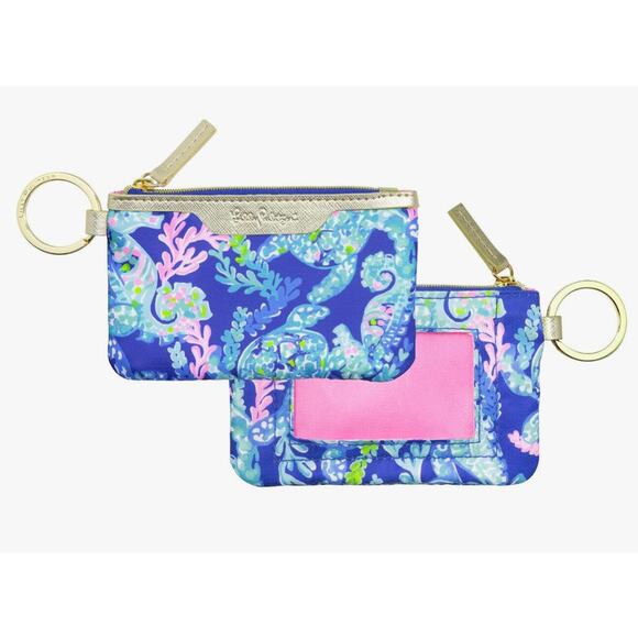 NWOT Lily Pulitzer ID Case Turtle Villa Pink Blue 5.2 X 3.25 in. - Picture 1 of 4
